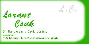 lorant csuk business card