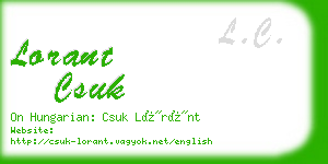lorant csuk business card